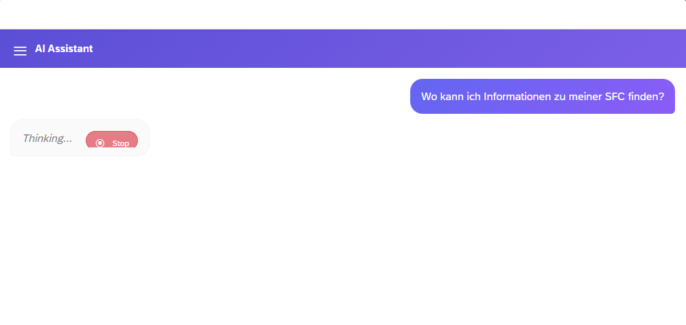 AI Assistant denkt nach