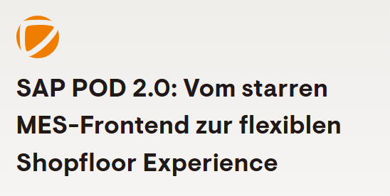 Einstiegsslide SAP POD 2.0